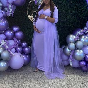 Lavender Maternity Tulle Dress